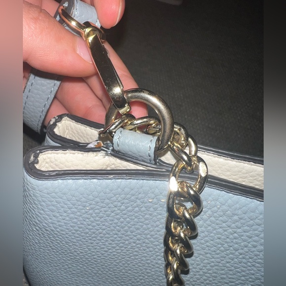 NANETTE LEPORE CONVERTIBLE DOUBLE CROSSBODY HANDBAG IN CHAMBRAY - Picture 12 of 12